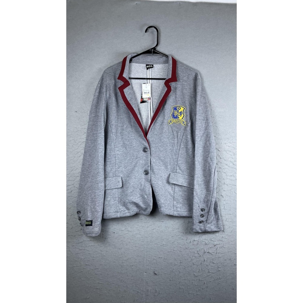 Beetlejuice Beetlejuice Blazer Jacket Womens XL Gray Crest Halloween Costume